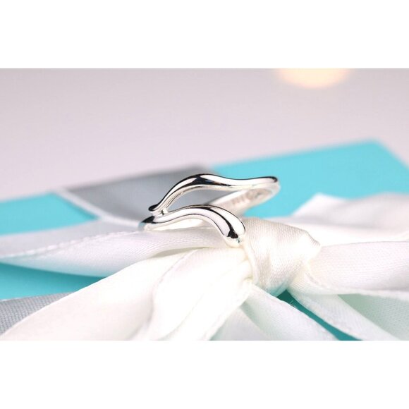 Tiffany & Co. Elsa Peretti Open Teardrop Snake Ring in Sterling Silver Size 6 - Picture 3 of 11